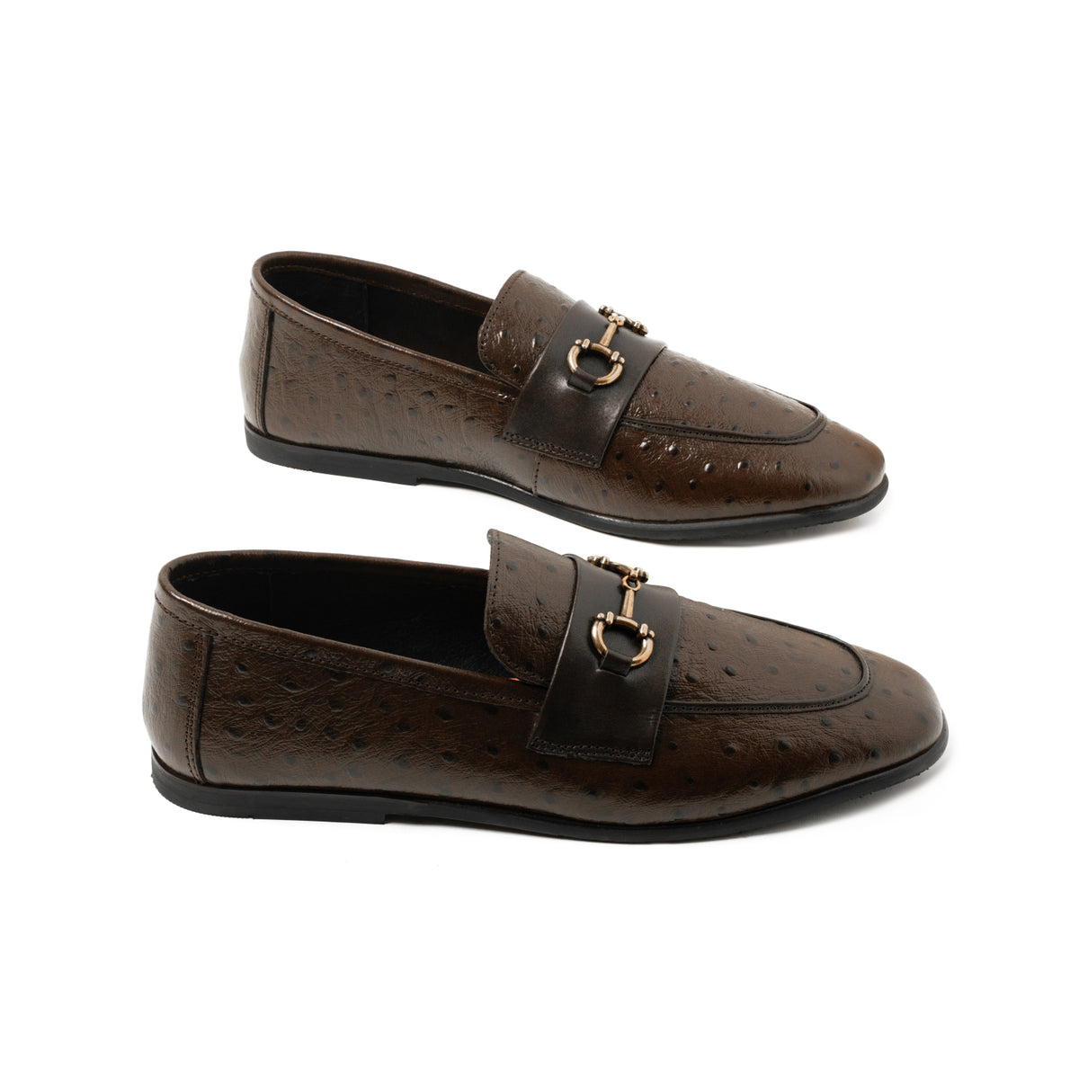 Premium Ostrich Print Leather Shoes for Men