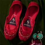 Starlit Velvet Khussa – Scalloped Net & Sitara Sequin Elegance For Women
