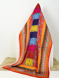 Multi Color Block Printed Shamos Silk Dupatta