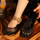 Starlit Velvet Khussa – Scalloped Net & Sitara Sequin Elegance For Women
