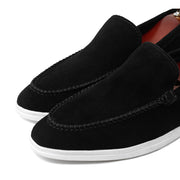 Premium Suede Leather Casual Shoes with White Rubber Sole for Men