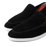 Premium Suede Leather Casual Shoes with White Rubber Sole for Men