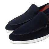 Premium Suede Leather Casual Shoes with White Rubber Sole for Men