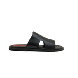 Classic Black Leather Men's Slippers For Men