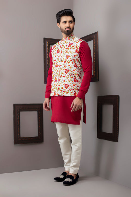 Red Valentino Embroidered Waist Coat For Men