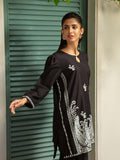 Noir (Black) – Embroidered 2-Piece Cotton Lawn Outfit For Women