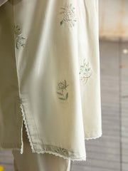 Pearl (Whitish Grey) – Embroidered 2-Piece Cotton Lawn Outfit For Women