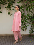 Blush (Pinkish) – Embroidered 2-Piece Cotton Lawn Outfit For Women