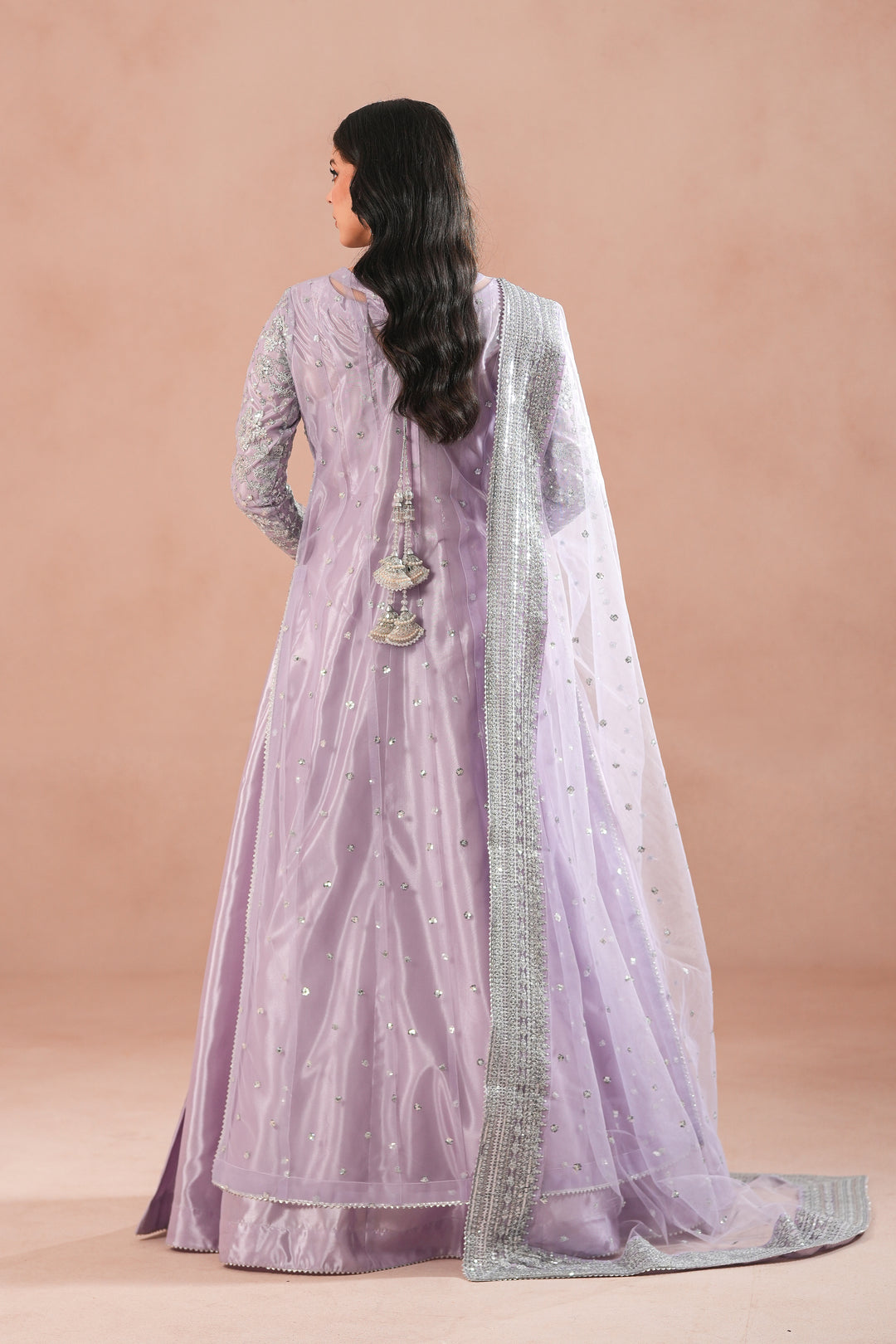 Lilac Luxe Embroidered Net Maxi For Women