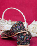 Midnight Bloom Floral Khussa For Women