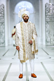 White Color Embroidered Sherwani For Men