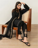 Luxury Embroidered Lawn 3-Piece Suit with Chiffon Dupatta For Women