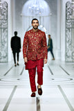 Maroon Color Golden Embroidered Prince Coat For Men