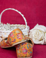 Floral Charm Peep-Toe Khussa For Women