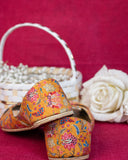 Floral Charm Peep-Toe Khussa For Women