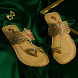 Gulbahar – Handcrafted Leather Kholapuri with Tilla Work For Women