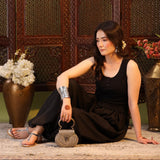Sterling Glow Silver T-Strap Sandals For Women