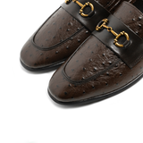 Premium Ostrich Print Leather Shoes for Men