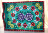 Colorful Floral Truck Art Hand Painted Tray