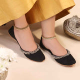 Velvet Beaded Party Khussa For Women