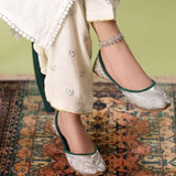 Zari Zewar – Gold Khussas with Metallic Embroidery For Women