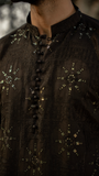 Black Chikankari Embroidered Designer Kurta For Men
