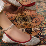 Zari Zewar – Gold Khussas with Metallic Embroidery For Women