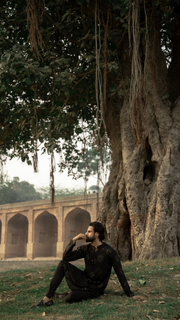 Black Chikankari Embroidered Designer Kurta For Men