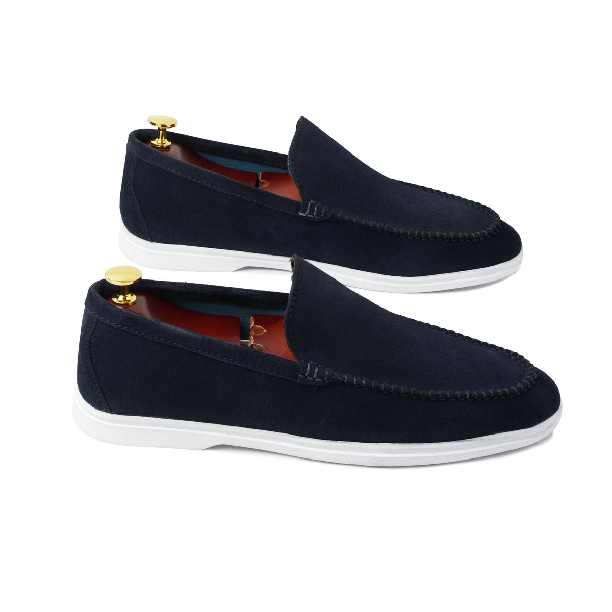 Premium Suede Leather Casual Shoes with White Rubber Sole for Men