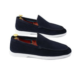 Premium Suede Leather Casual Shoes with White Rubber Sole for Men