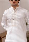 White Chikankari Kurta Pajama – Elegant & Timeless For Men