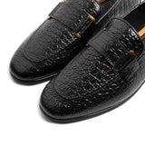Premium Croc-Printed Leather Loafers for Men