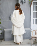 Pearl White – Cotton Silk 3 Piece Suit For Women