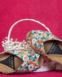 Floral Bloom Peep-Toe Khussa For Women