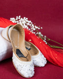 Majestic Gold, Black & White Embroidered Juttis For Women
