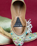 Mint Blossom Embroidered Khussa For Women