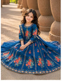 Elegant Block Printed Raw Silk Lehenga Choli For Girls