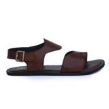 Brown Color Thumb Style Leather Sandals For Men