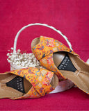 Floral Charm Peep-Toe Khussa For Women