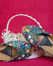 Midnight Bloom Bold Floral Khussa For Women