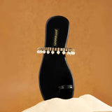 Gala Pearl – Minimal Toe-Ring Flats with Pearl Chain Detail For Women