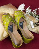 Royal Elegance Gold Embroidered Khussa For Women