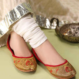 Jashn-e-Dil – Velvet Khussas with Gold Tilla Embroidery For Women