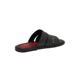 Luxury Black Leather Comfort Slippers For Men