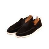 Premium Suede Leather Casual Shoes with White Rubber Sole for Men