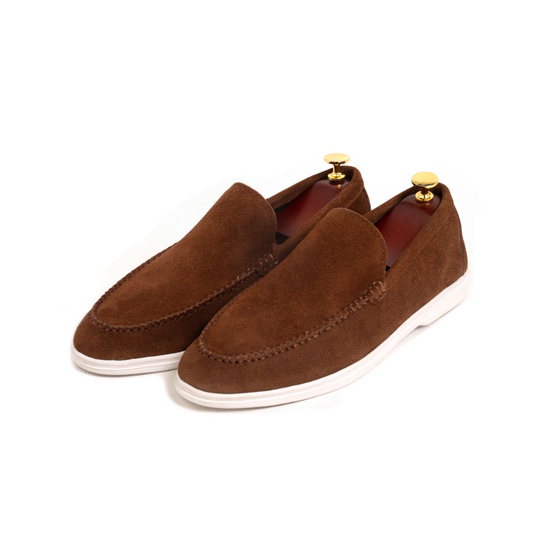 Premium Suede Leather Casual Shoes with White Rubber Sole for Men