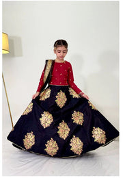 Elegant Embroidered Chiffon Lehenga Choli with Net Dupatta For Girls