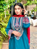 Luxury Embroidered Lawn 3-Piece Suit with Double-Shaded Chiffon Dupatta For Women