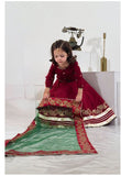 Elegant Embroidered & Block Printed Lehenga Choli For Girls