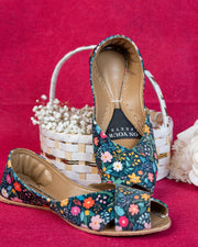 Midnight Bloom Bold Floral Khussa For Women